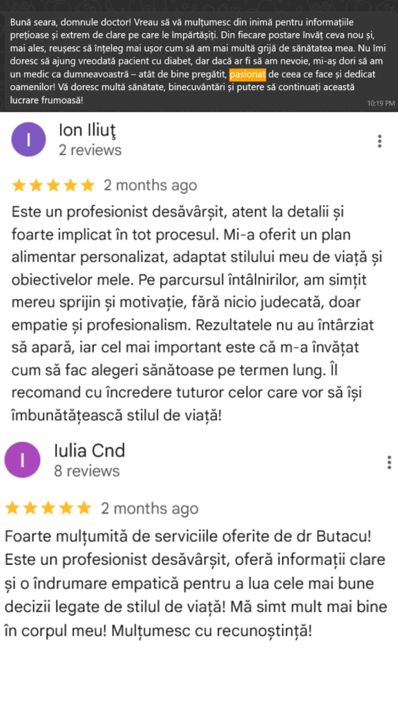 testimonial dr William Butacu